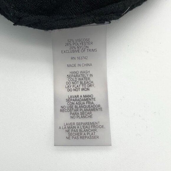 LIV Milano Long Balloon Sleeve Black Sweater Rhinestone Embellished Collar XL - Picture 6 of 7